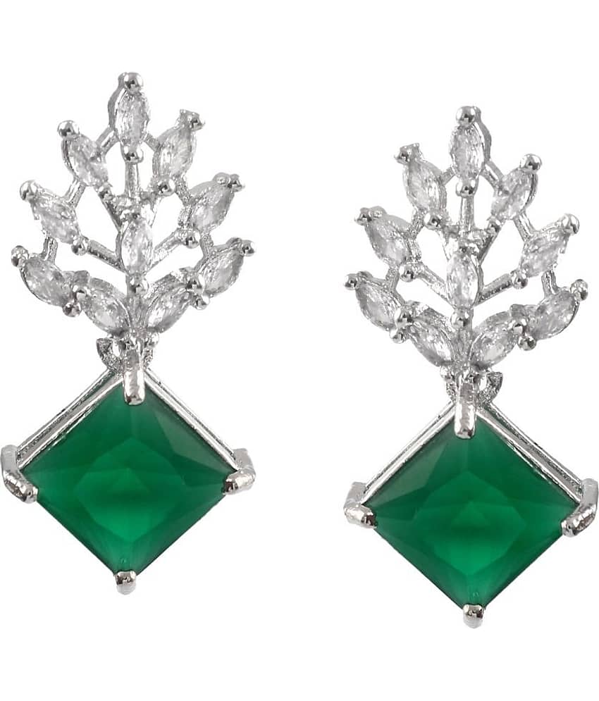 Jewar Mandi - Navy Blue Danglers Earrings ( Pack of 1 )