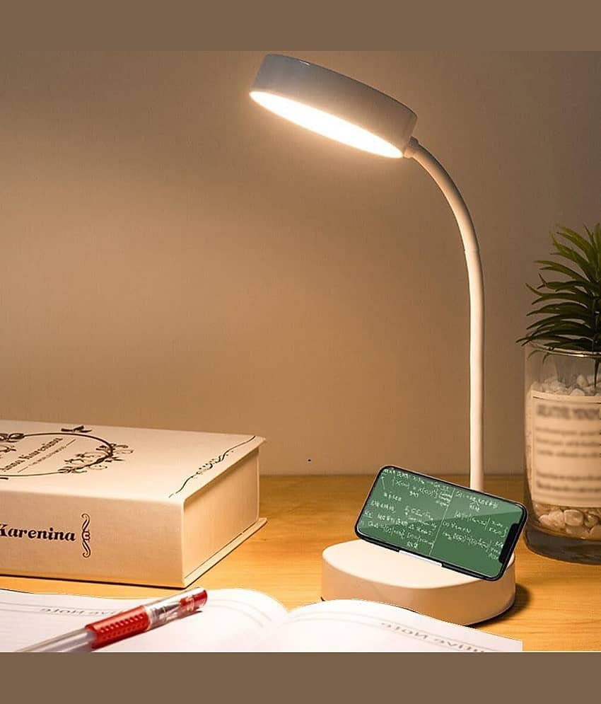 FIRSTLIKE White Study Table Lamp ( Pack of 1 )