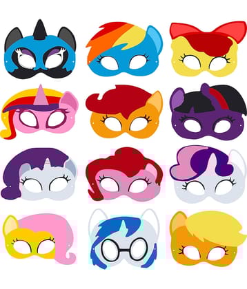 ZYOZI PONI Theme Birthday Stickers , PONI Theme Stickers for Kids/PONI Theme Paper Stickers Props/PONI Theme Birthday Party Decorations (Pack Of 12)