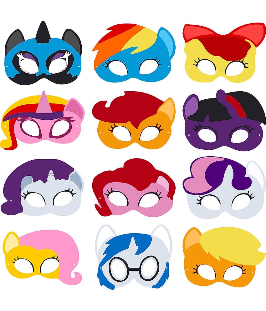 ZYOZI PONI Theme Birthday Stickers , PONI Theme Stickers for Kids/PONI Theme Paper Stickers Props/PONI Theme Birthday Party Decorations (Pack Of 12)