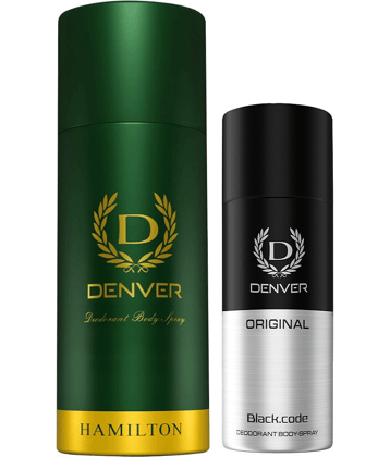 Denver Hamilton 150ml & Blackcode Original 50ml Deodorant Spray for Men 200 ml ( Pack of 2 )