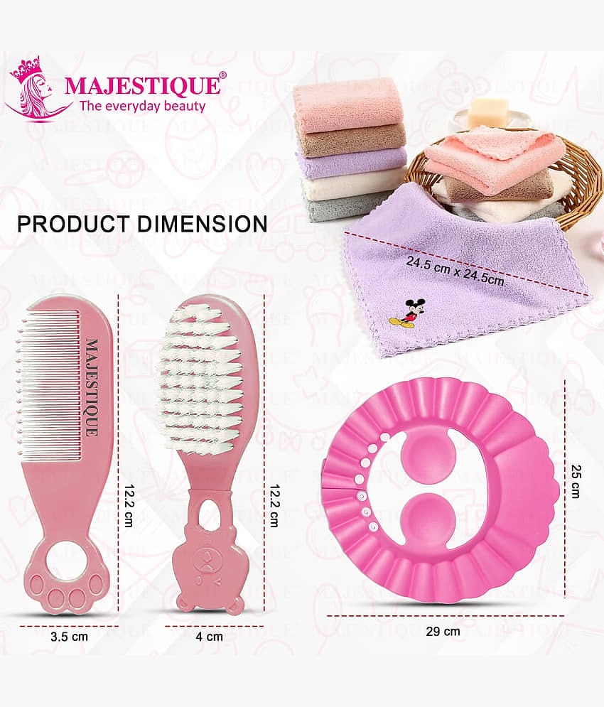 Majestique Baby Shower Cap with Baby Grooming and Care Kit, Baby Bath Accessories - 4Pcs/Multicolor