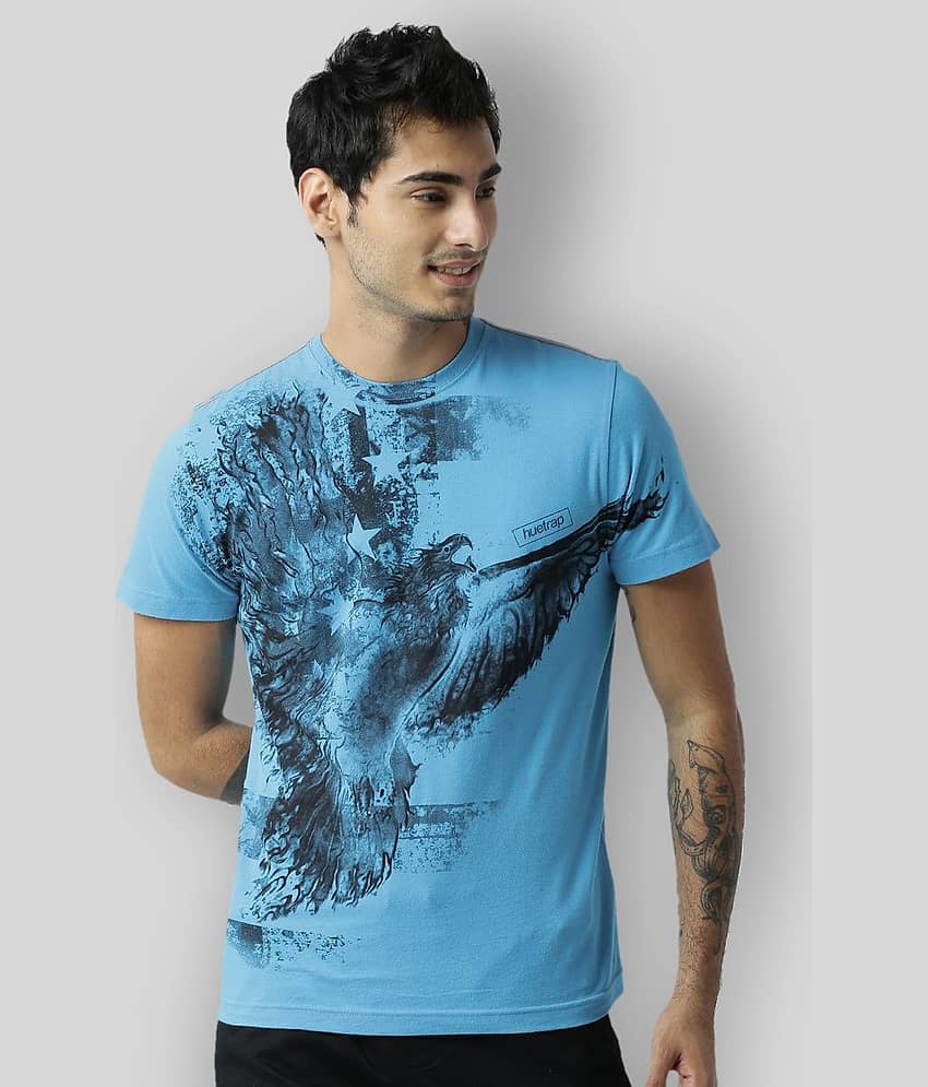 Huetrap Pack of 1 Cotton Regular Fit Men's T-Shirt ( Turquoise )