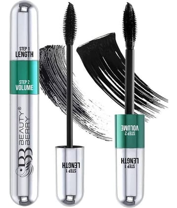 Beauty Berry Twin Turbo 2 in 1 Volumizing and Lengthening Mascara 15 ml , Black (Pack of 1)