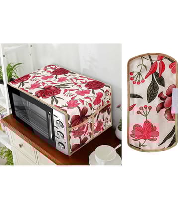 E-Retailer Set of 2 Polyester Red Microwave Oven Cover -