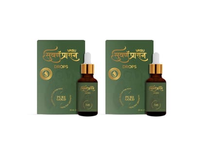 VASU Swarnaprashan Drops 30ml (Pack Of 2 *30) Natural 24K Gold | Immunity & Strength Booster for Kids (0-16 Years)