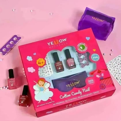 Yellow Naturals Cotton Candy Nail