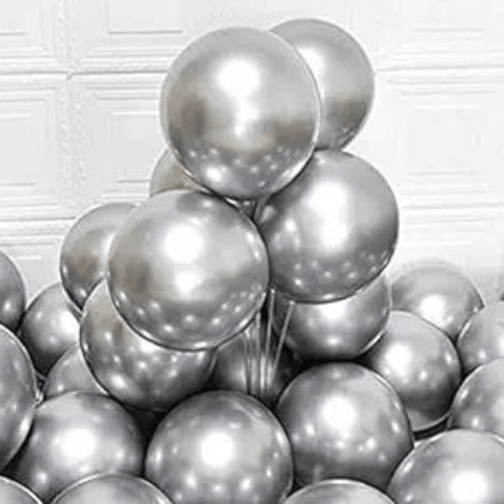 Wanna Party Silver Latex Balloons 10" - Pack of 50 PC - Party and Festive Needs | Buy online on ZillyBuy