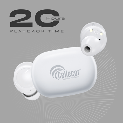 Cellecor BroPods CB04 Waterproof Earbuds With 20 Hours Playtime, Automatic Pairing, ENC Bluetooth- White