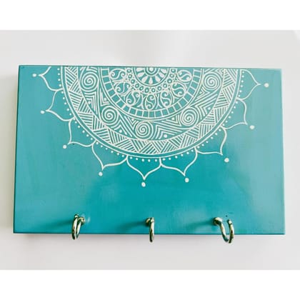 Himadri Emporium Aipan Hands Painted Kedy Ring Hnager- Blue