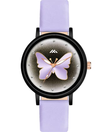 Trex Purple PU Analog Womens Watch