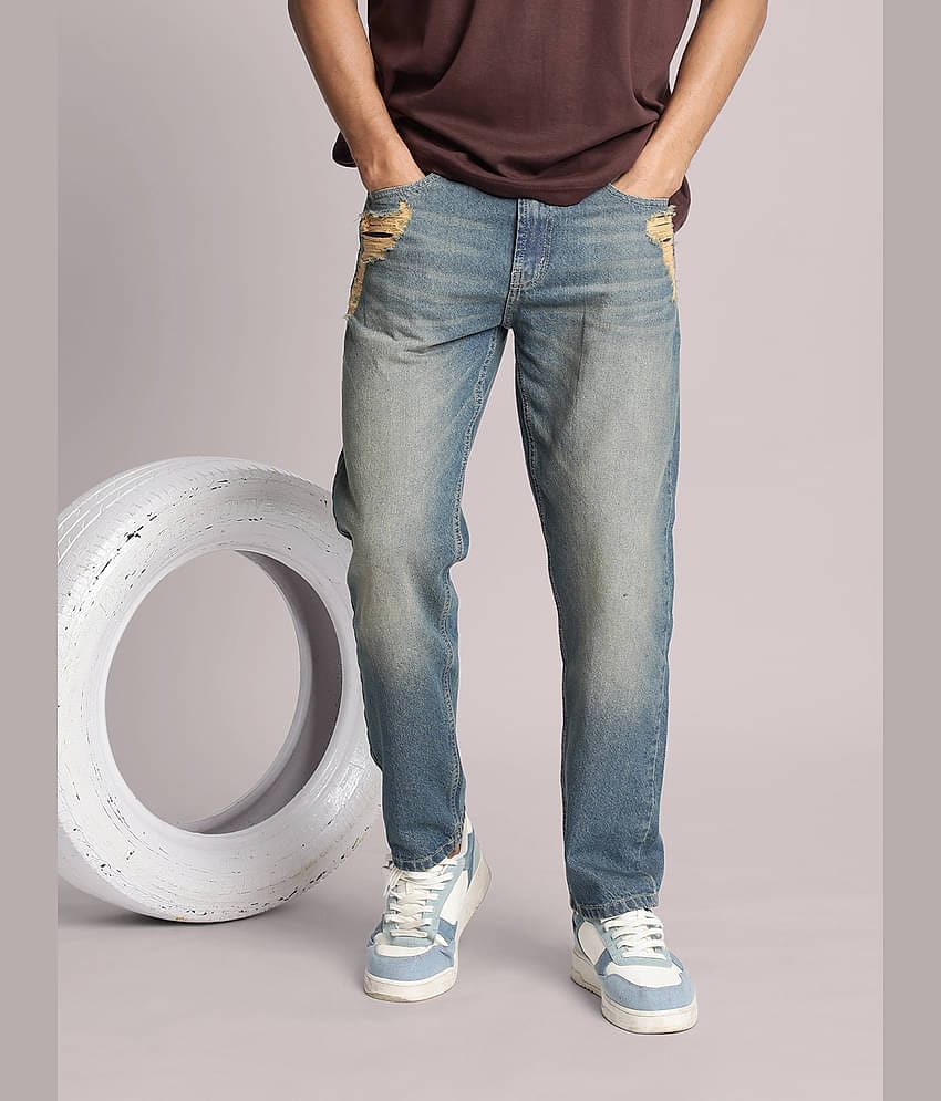 Bene Kleed Relaxed Distressed Men's Jeans - Blue ( Pack of 1 )