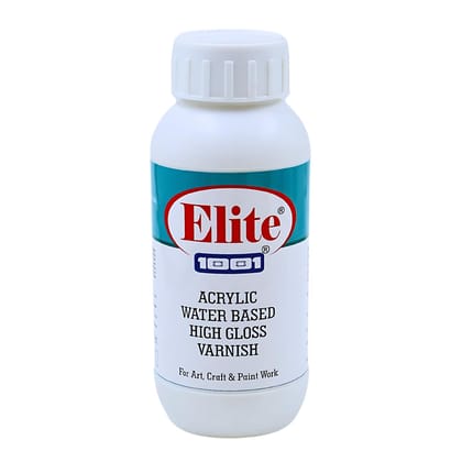 Elite 1001 Acrylic Water Based High Gloss Varnish | Crystal Clear Finish | for Art, Craft, & Creative Paintwork | Perfect for Decorative Painting Elite 1001 Acrylic Water Based High Gloss Varnish | Crystal Clear Finish | for Art, Craft, & Creative Paintwork | Perfect for Decorative Painting