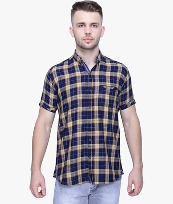 Kuons Avenue - Indigo 100% Cotton Regular Fit Men's Casual Shirt ( Pack of 1 )