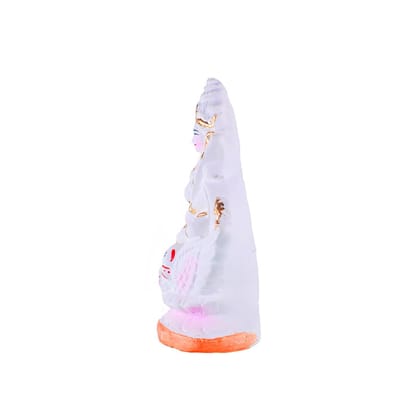 MAYAPURI Handmade White Plaster of Paris Maa Saraswati Idol/Statue for Pooja, Home-Office Decor, 7 inch