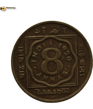 8 Anna 1920 - George V Emperor India Extremely Rare Copper Coin