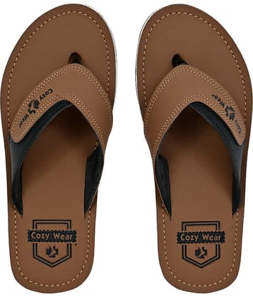 Cozy Wear Brown Men's Thong Flip Flop