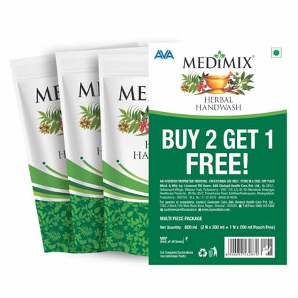 MEDIMIX HERBAL HAND WASH 200 ML X 3 NOS