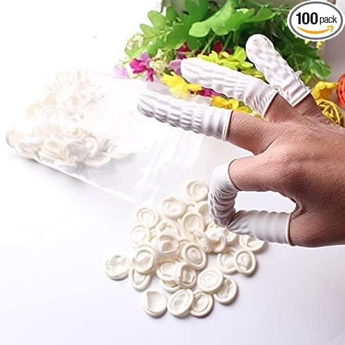 AAbha Latex Fingertips Protective Small Rubber Gloves/Finger Cots (200 Piece)