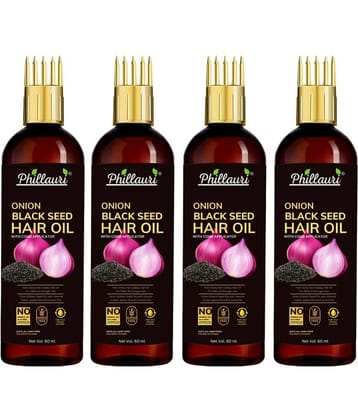 Phillauri Black seed Onion Oil for Hair Regrowth Hair Oil for Men and Women Hair Oil (60 ml) Pack of 5