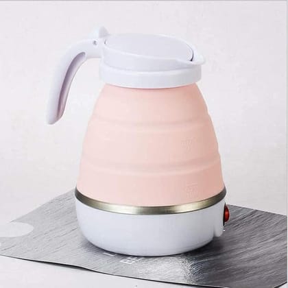 Travel Folding Electric Kettle, Fast Boiling, Portable Electric Kettle, 600ml Boil Dry Protection, 100-240V Food Grade Silicone Foldable Kettle (Multicolor), 600 watts
