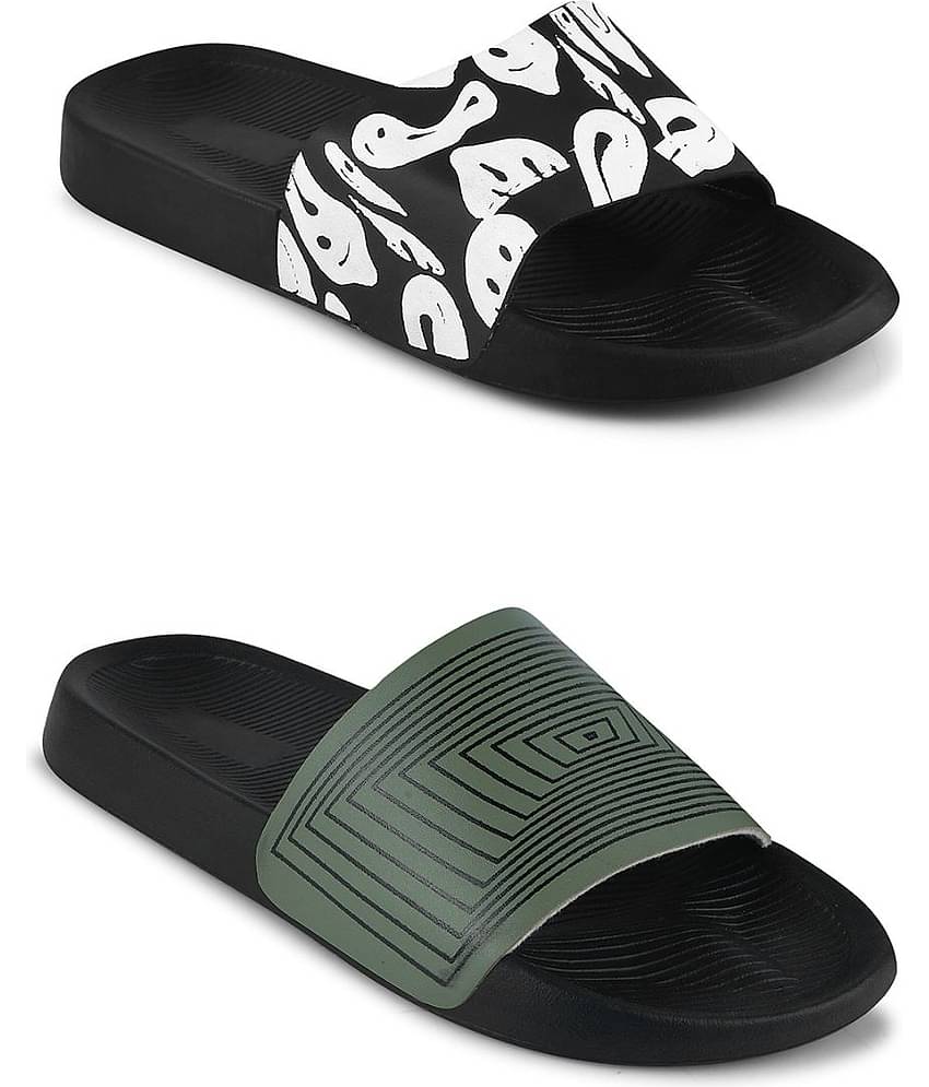 PERY PAO Black Men's Slide Flip Flop