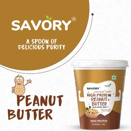 Savory Chocolate Crispy Peanut Butter (1.2kg) | Made with Finest Roasted Peanuts | High in Protein | Cholesterol Free & Keto Friendly | Healthy Nut Butter | Ready to Eat | Chocolate Spread