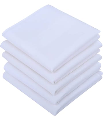 Dollar - White Cotton Men's Handkerchief ( Pack of 5 )