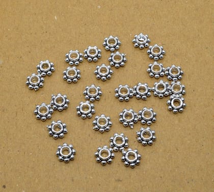 German Silver Metal Oxidize Silver Beads for Jewelry Making. , NBS-066-Per Packet of Approx 80 Pcs (50 Gram) / 9X4 MM