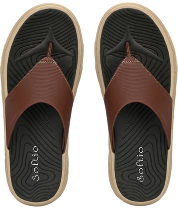 softio - Blue Men's Thong Flip Flop