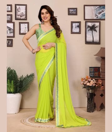 DIKONA DESIGNER Georgette Solid Saree With Unstitched Blouse Piece ( Wine )