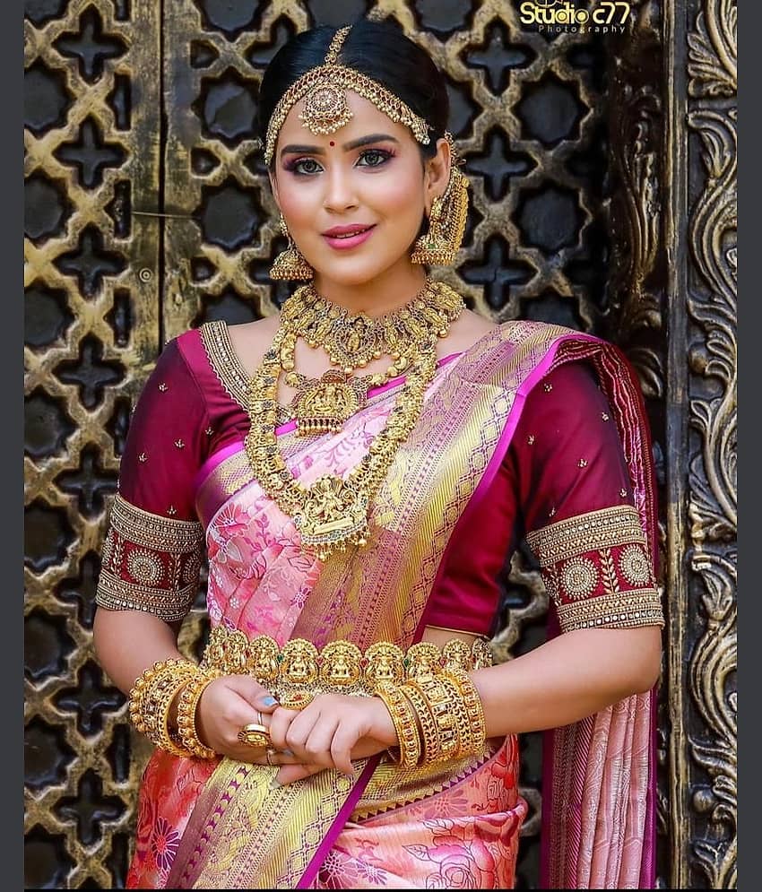 fab woven Art Silk Woven Kanjeevaram Sarees With Unstitched Blouse Piece ( Pink )