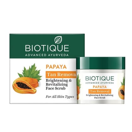 Biotique Papaya Tan Removal Brightening & Revitalizing Face Scrub 75g Jar