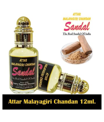 INDRA SUGANDH BHANDAR - Real and Classic Malayagiri Chandan Attar For Men & Women 12ml Pack Of 1
