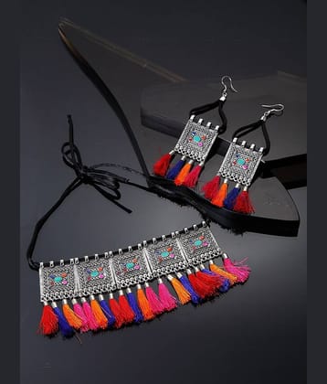 Sunhari Jewels Multi Color Alloy Necklace Set ( Pack of 1 )