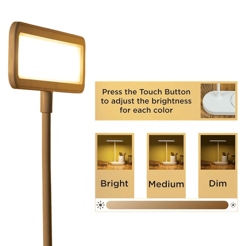 3 Colour Mode Rechargeable LED Study/Table/Desk Lamp for study | with Pen Holder | 6 Month Warranty,Plastic, White