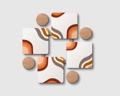 'White Abstract pattern' Coaster Set of 4