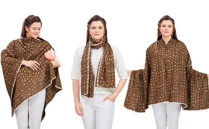 Women's Coffee Print Nursing Cover For Breastfeeding Multi Use-6036-C CFE / Coffee / F