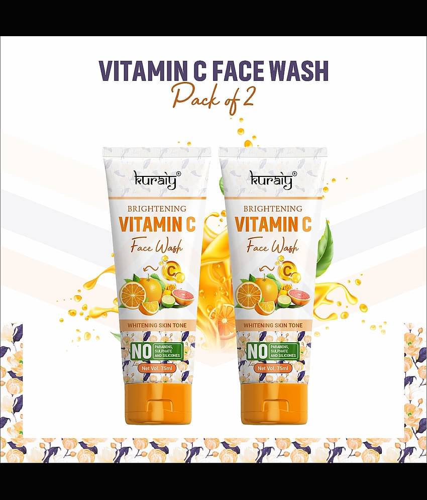 KURAIY Brightening Face Wash For Dry Skin Oily Skin Combination Moisturizing pack of 2
