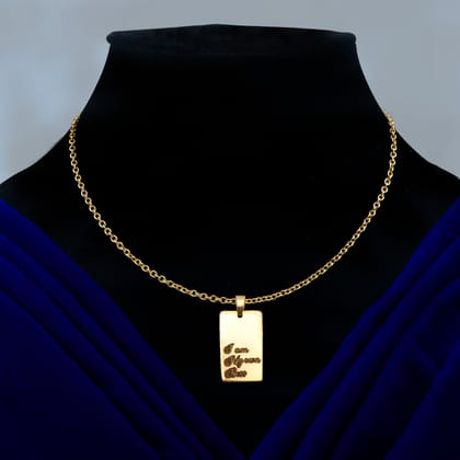 Golden 'I am My Own Boss' Tag Necklace
