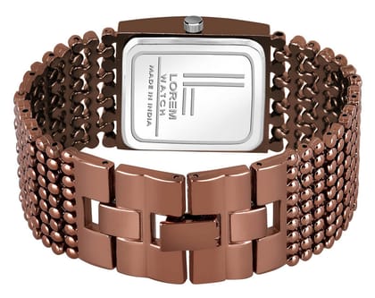 LOREM Brown Square Braclet Analog Watch for Women LR289-UF