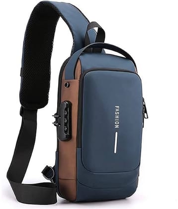 Shopeleven Blue Solid Messenger Bag