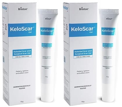Brinton Keloscar Gel Surgical Scar Gel for All Skin Types (15 g) x Pack of 2