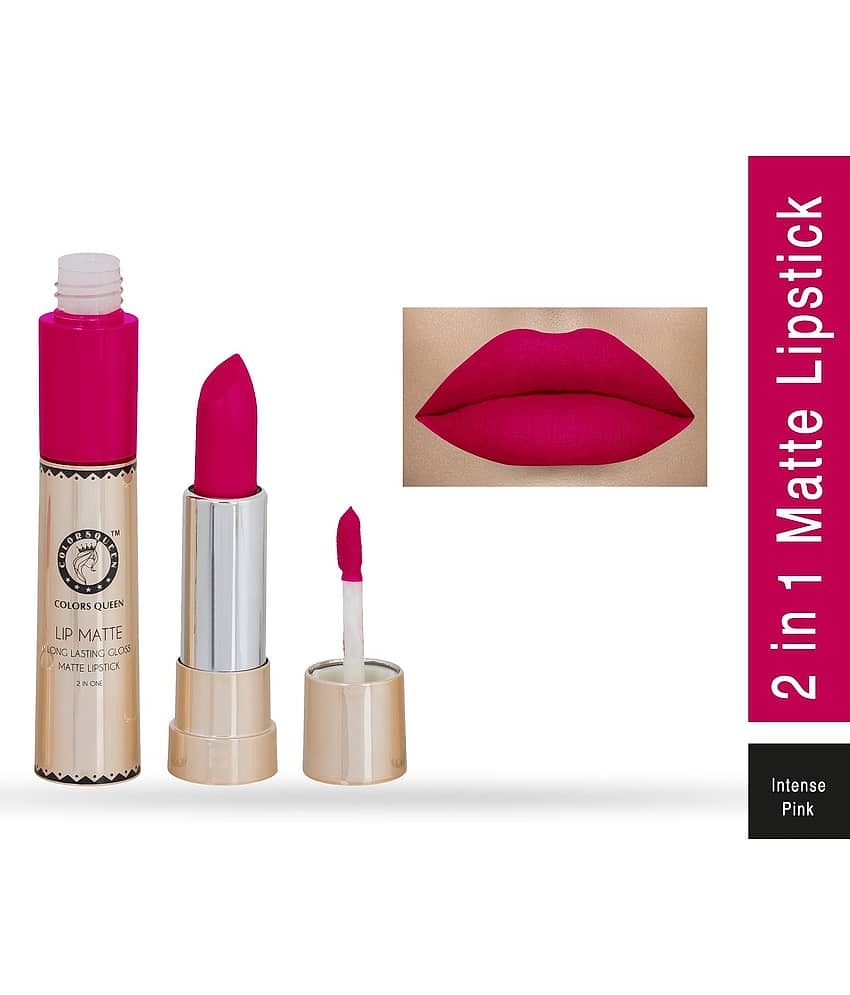 Colors Queen 2 in 1 Matte Finish Water Proof Lipstick Maroonn (Shade - 04)