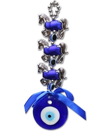 PAYSTORE Feng Shui 3 Horse Evil Eye Along With Old Tradition 5 Nazar Battu Car And Door Hanging