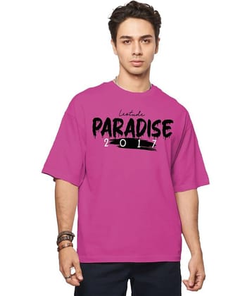 Leotude Pack of 1 Cotton Blend Oversized Fit Men's T-Shirt ( Pink )