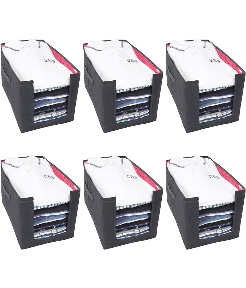 PrettyKrafts Shirt Stacker Closet Organizer - Shirts and Clothing Organizer - (Set of 6) - Pink