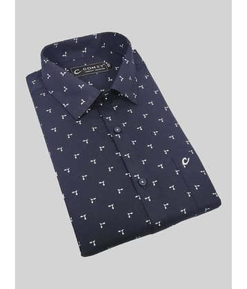 Comey 100% Cotton Regular Fit Printed Full Sleeves Men's Casual Shirt - Blue ( Pack of 1 )