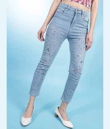 Freehand - Light Blue Cotton Blend Straight Fit Women's Jeans ( Pack of 1 )