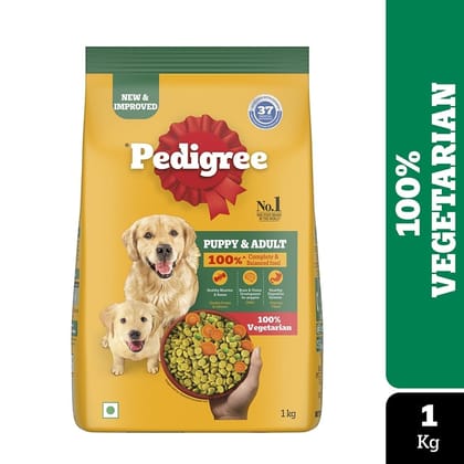 Pedigree 100% Vegetarian Adult &amp; Puppy Dry Dog Food 1kg
